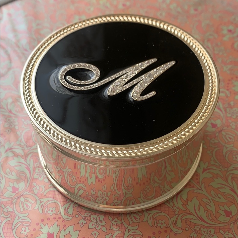 M Initial Small Silver Box
